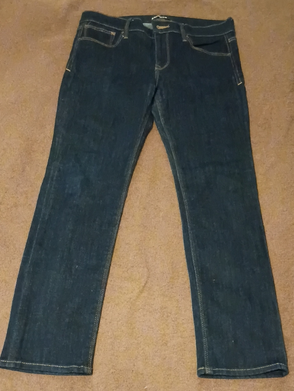 Express Women's Dark Blue Straight Jeans